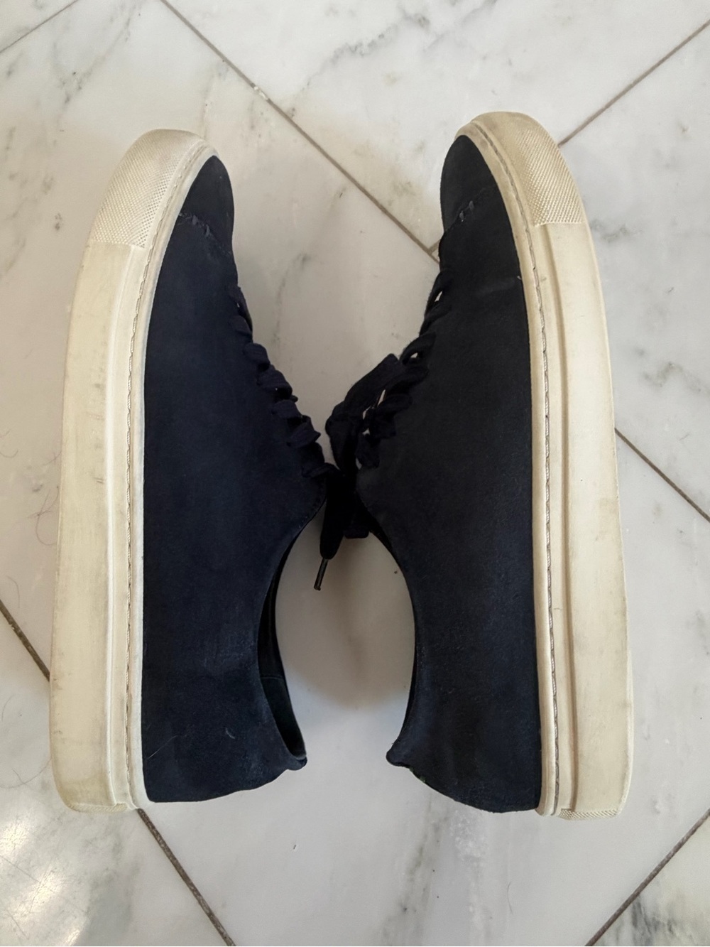 Sid Mashburn Men’s 11 Navy Blue Suede Leather flat sneakers - Picture 7 of 10